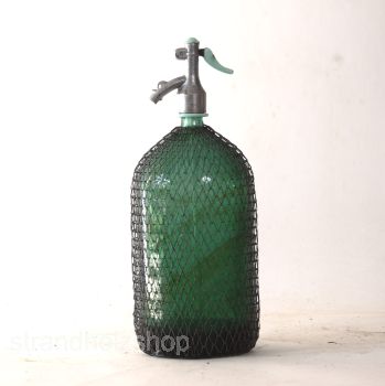 Sodaflasche Siphon Seltzer Wasser Flasche Grün mit Drahtnetz